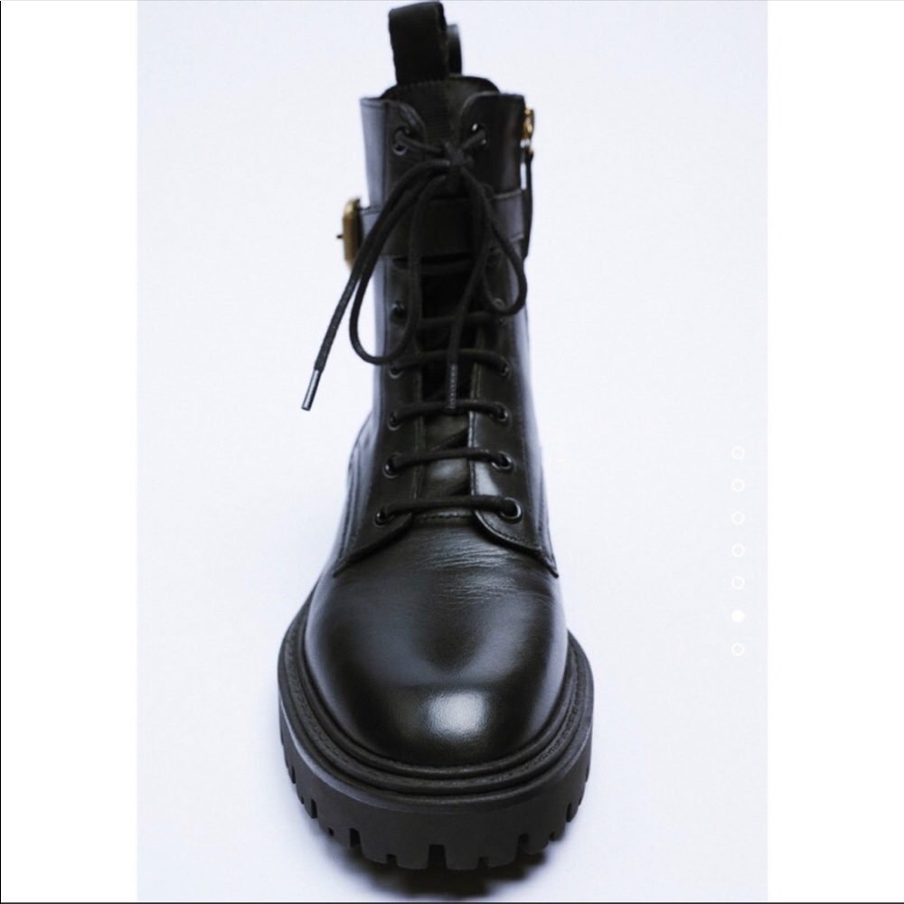 Zara lug sole lace up combat boots